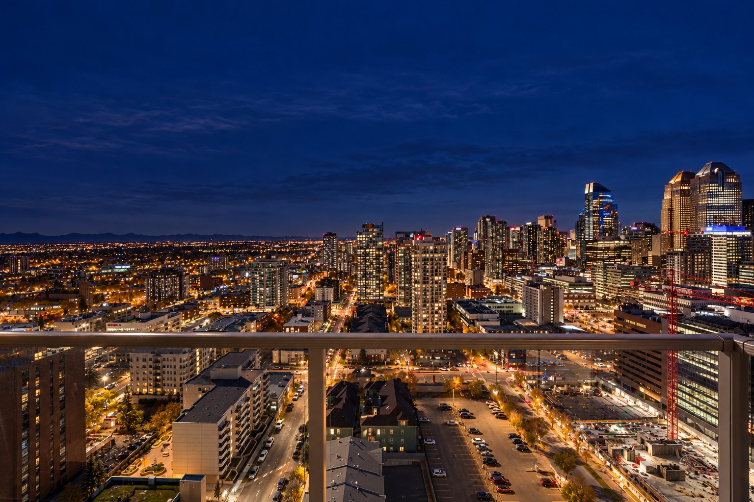 City lights after dark